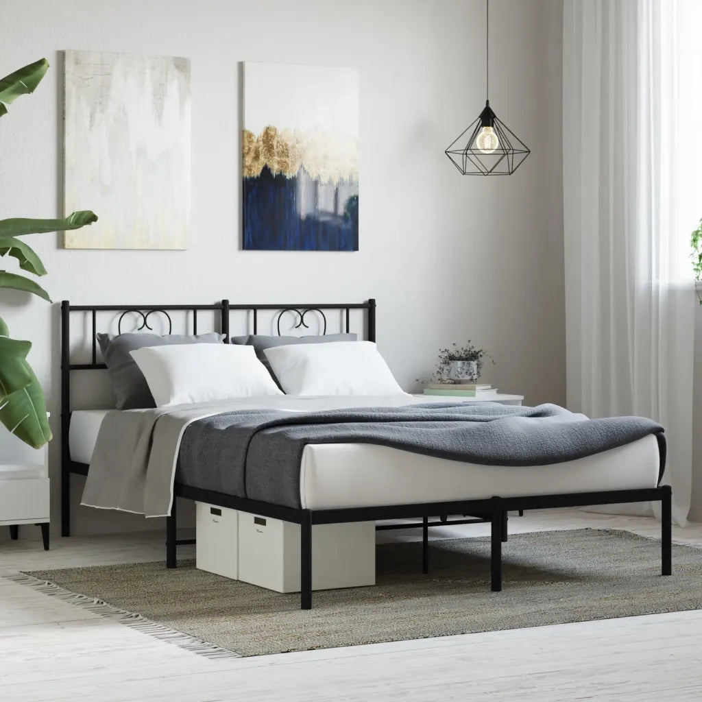 Giroletto con Testiera in Metallo Nero 120x190 cmcod mxl 78781