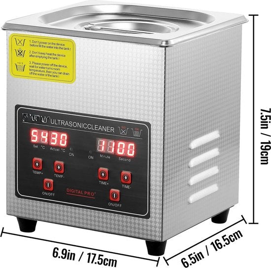 Rinomina Ultrasuonica 6L - Acciaio Inossidabile - Macchina di Pulizia Ultrasuonica con Riscaldamento 28/40KHz