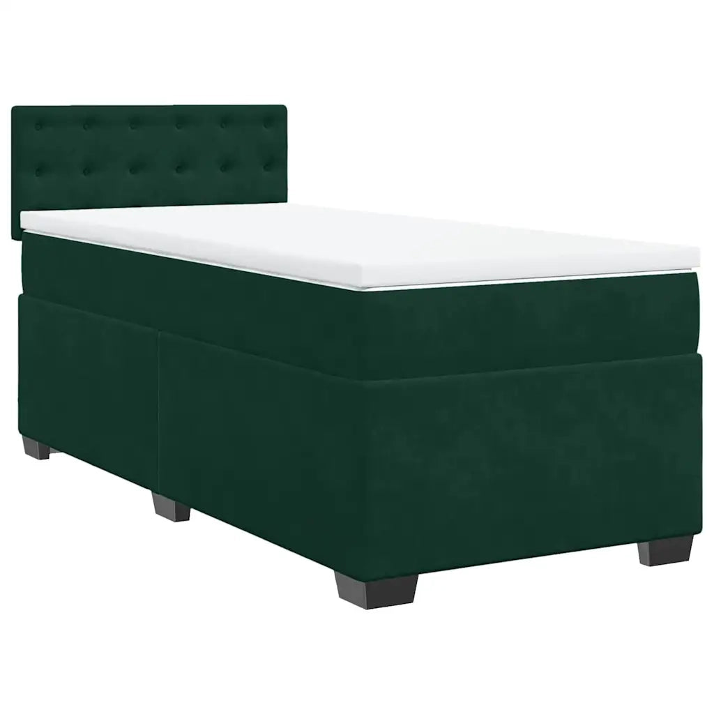 Giroletto a Molle con Materasso-Struttura Letto Verde Scuro 90x200 cm Velluto 917394