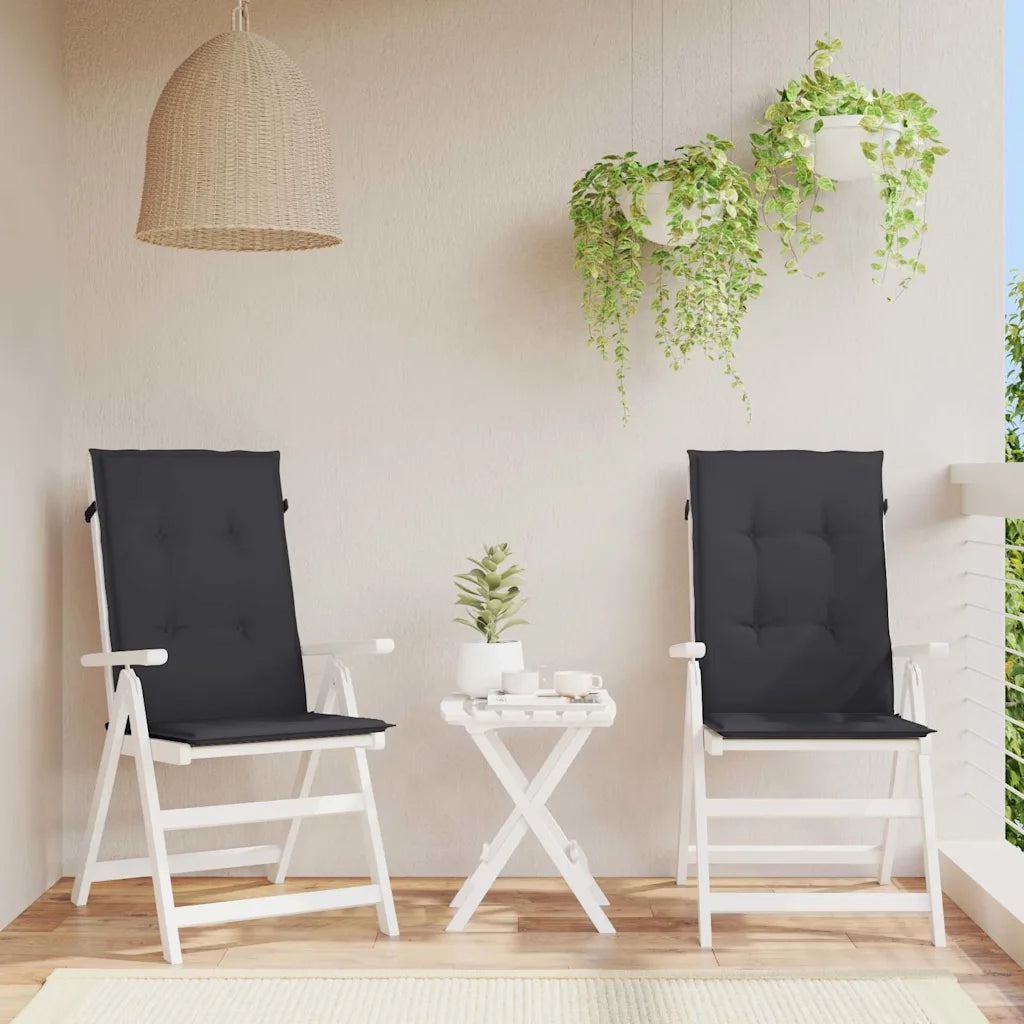 Cuscini per Sedie 2 pz | Cuscini per sedie Neri 120x50x3 cm in Tessuto