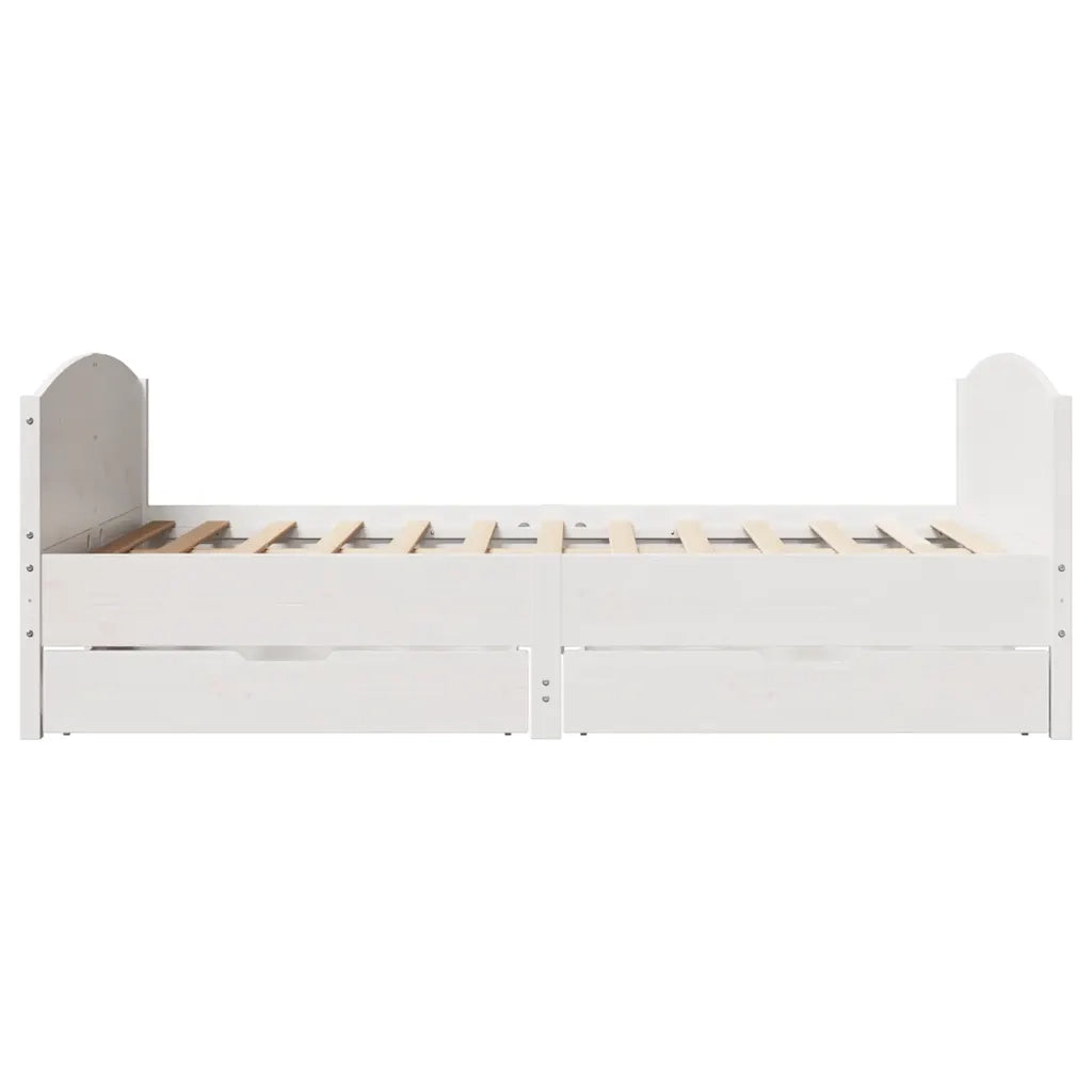 Letto senza Materasso Bianco 120x200 cm Legno Massello di Pino 3301792