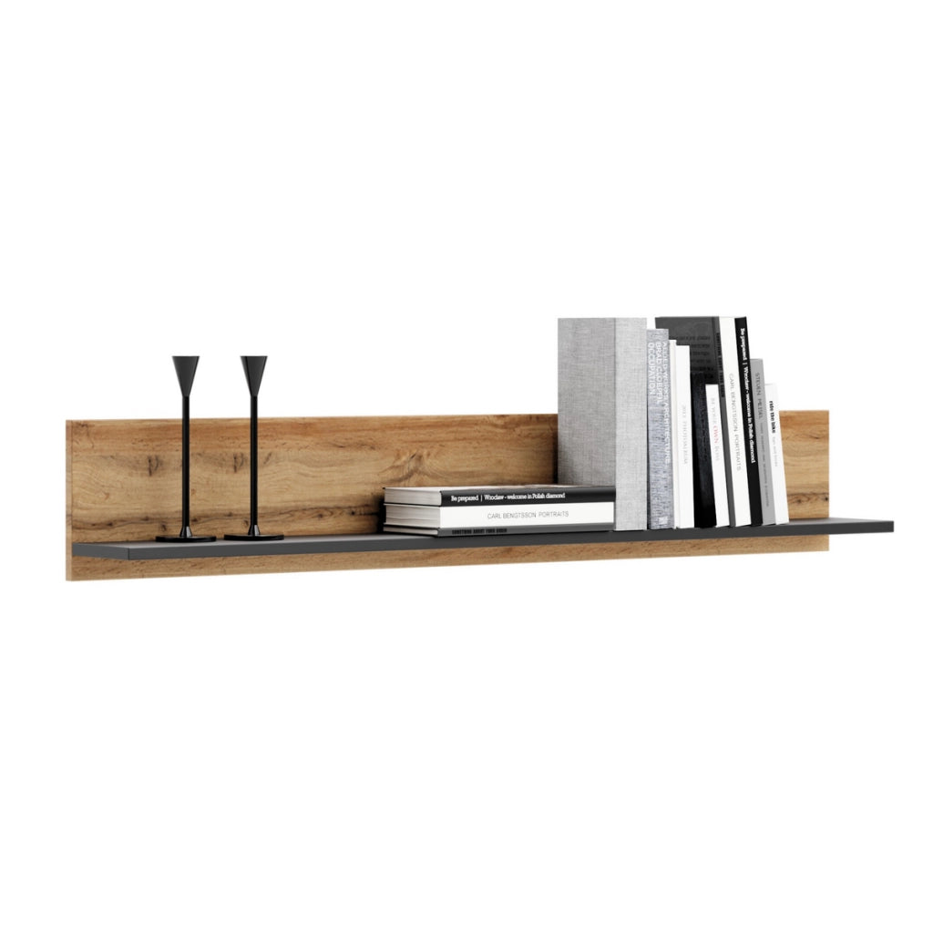 Mensola da parete Shelf 100 in rovere e nero