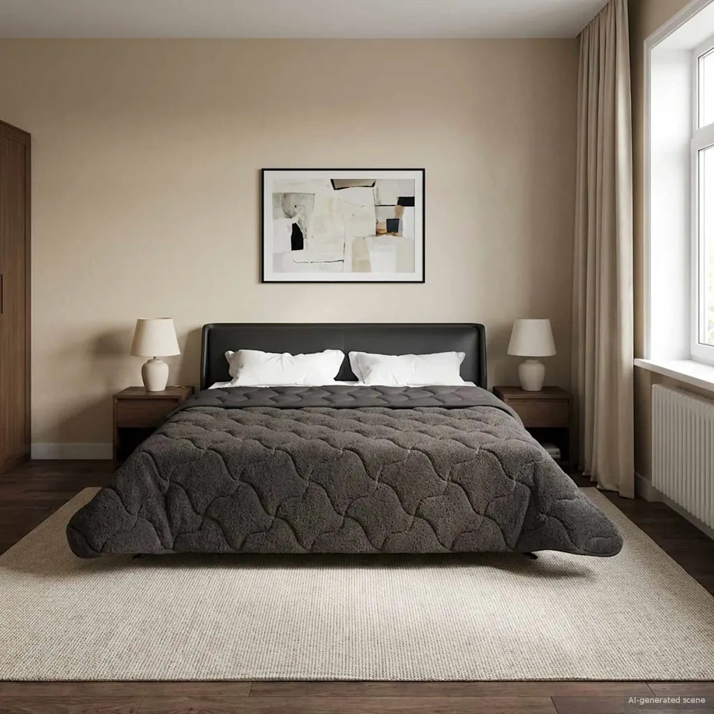 Duvet Invernale Trapuntato Antracite 220 x 240 cm