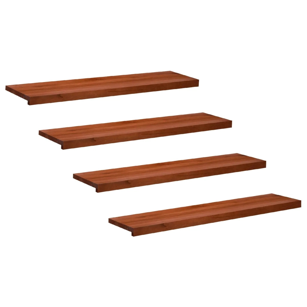 Tappeti per scale 4 pz 120 x 30 x 2 cm Marrone 3446231