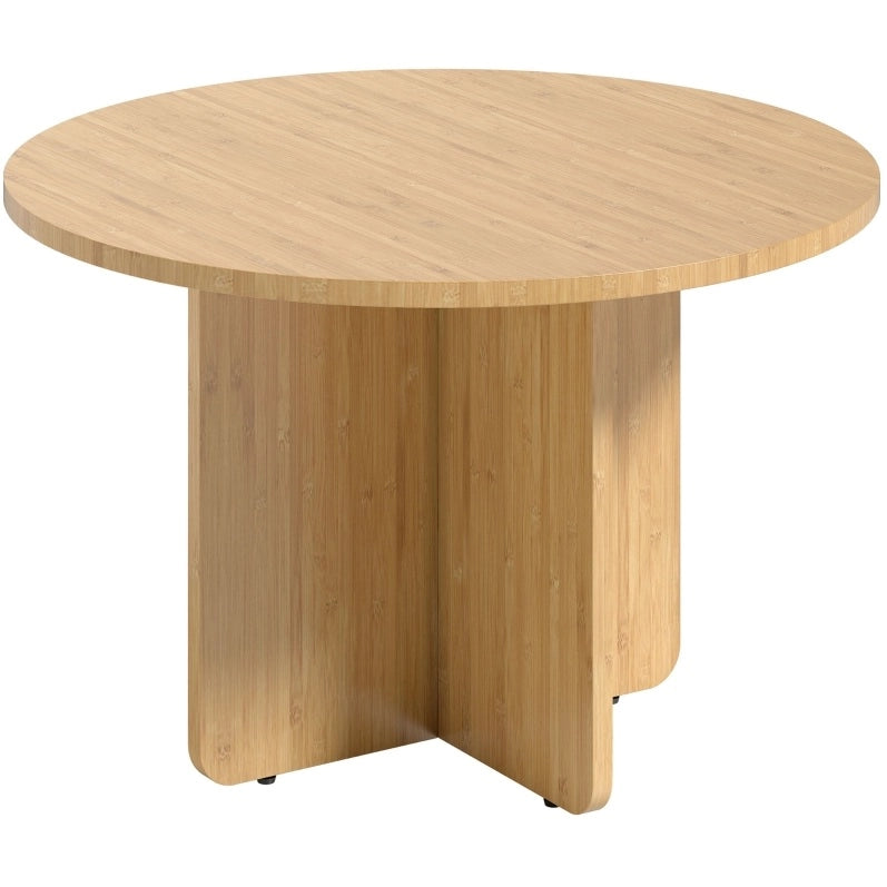 Tavolino rotondo in bambù 66x45 cm con base a croce