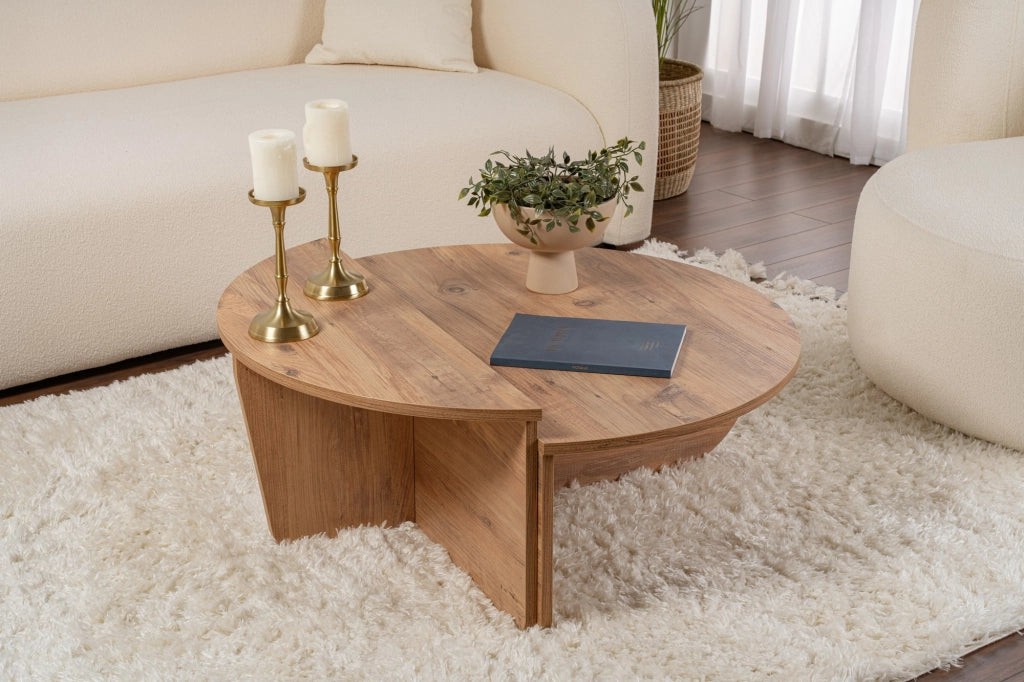 Tavolino da caffè in legno "Orion" - 90 x 60 x 30 cm - Pino atlantico