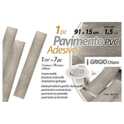 Copripavimento in pvc adesivo grigio chiaro 91.44x15.24 cm