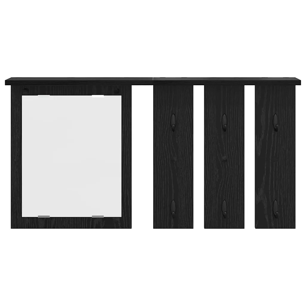 vidaXL Appendiabiti a muro con lo scaffale Rovere nero 85 x 10 x 45 cm