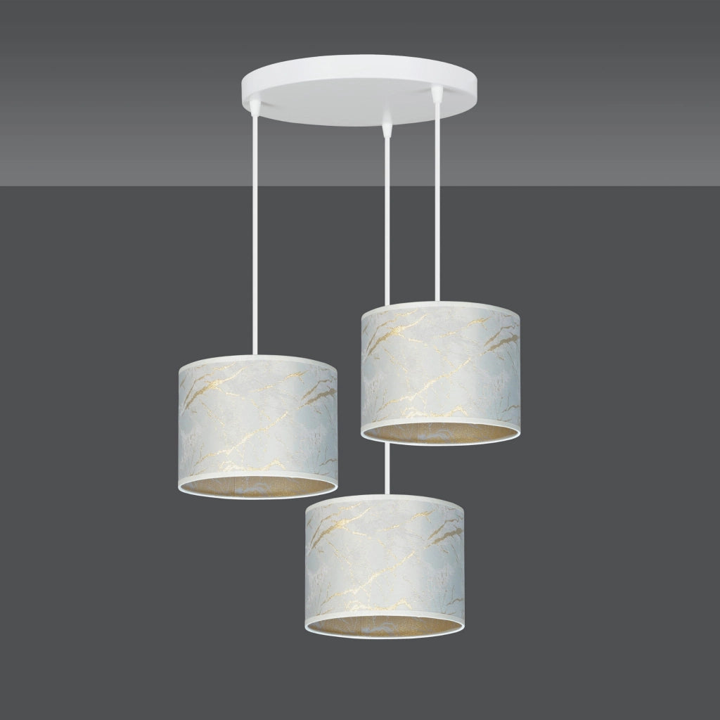 Lampadario Emibig Broddi 3 3xE27 bianco oro tessuto