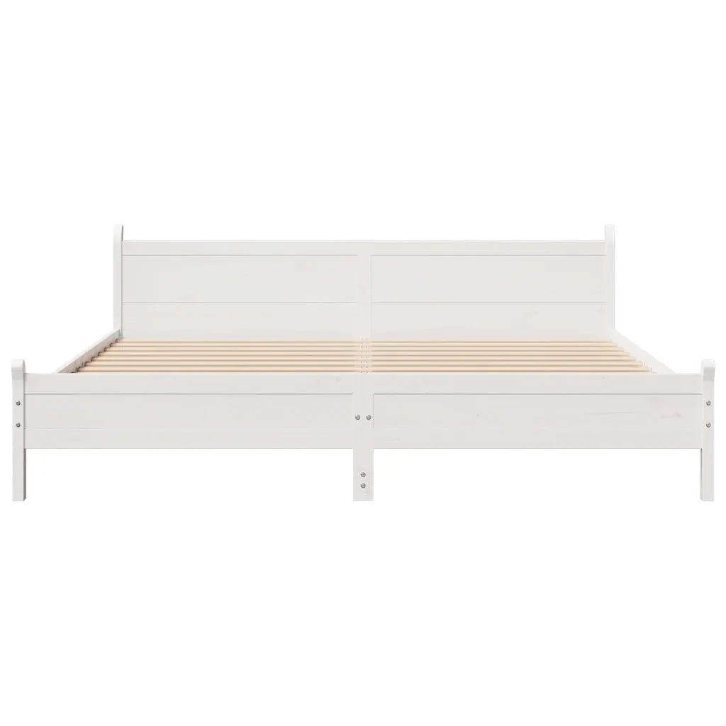 Letto senza Materasso Bianco 180x200 cm Legno Massello di Pino 855583