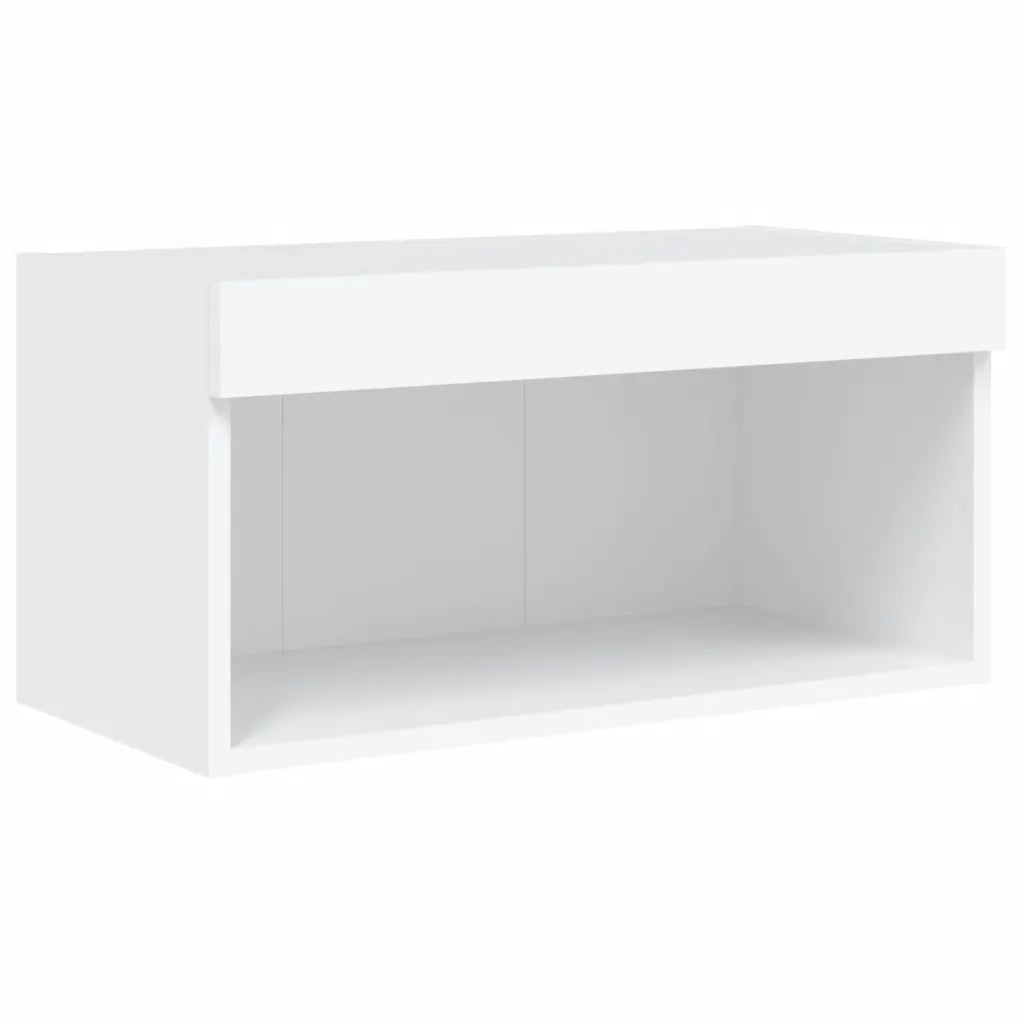 Mobili TV a Muro con LED 6 pz-Credenza per TV sospesa Bianchi in Legno Multistrato 690230