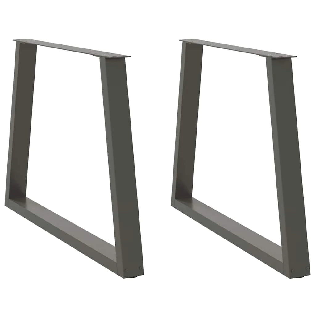 Set di 2 gambe per tavolo da pranzo regolabili dal design moderno a forma di V 90 x 72 cm acciaio antracite 02_0056867