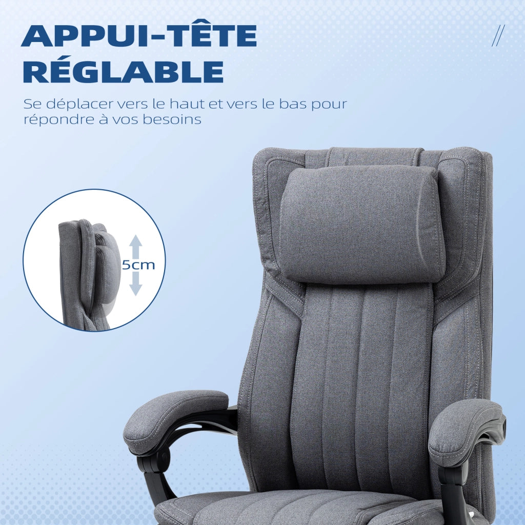 Sedia da ufficio girevole con schienale inclinabile e altezza regolabile ¨C zephmum ¨C grigio 65x61x105-113 cm