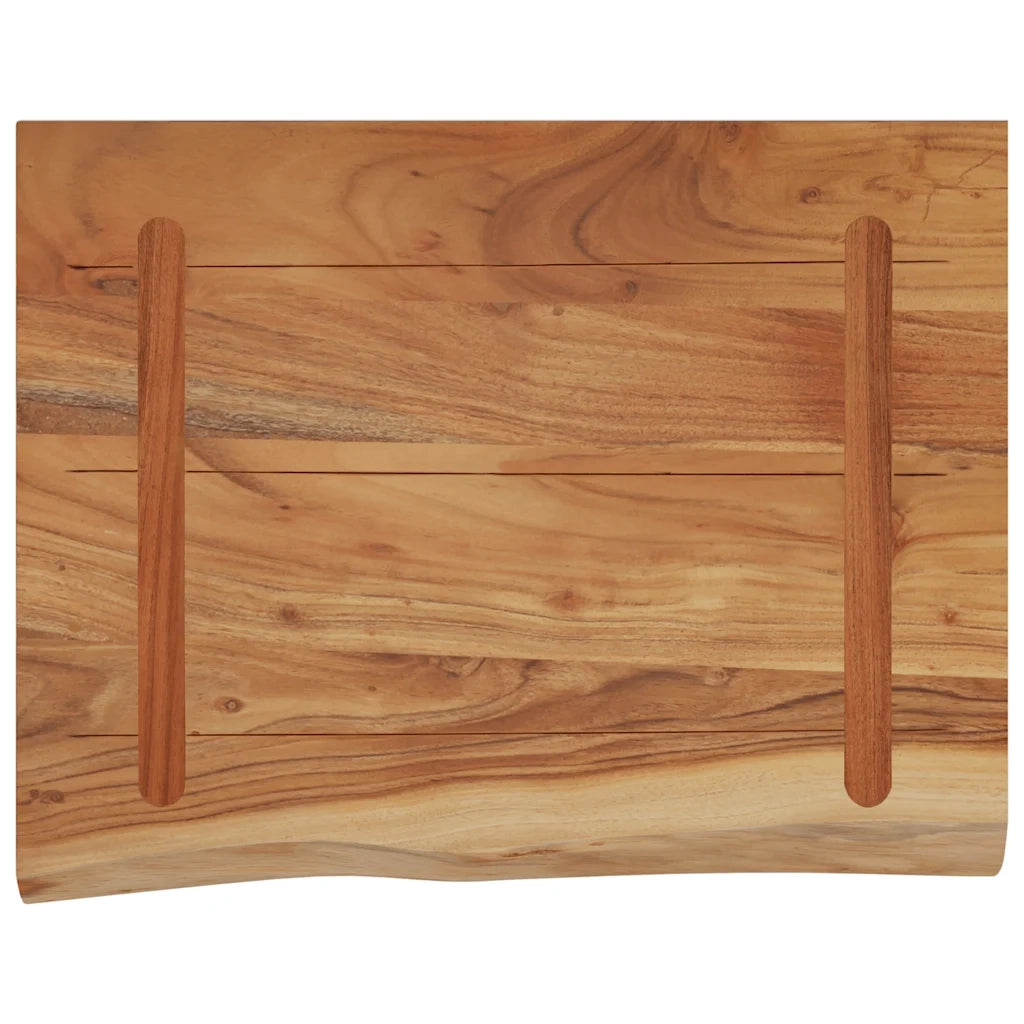 Piano Tavolo | Mensola a Muro 50x40x2,5cm Rettangolare Legno Acacia Bordi Vivi