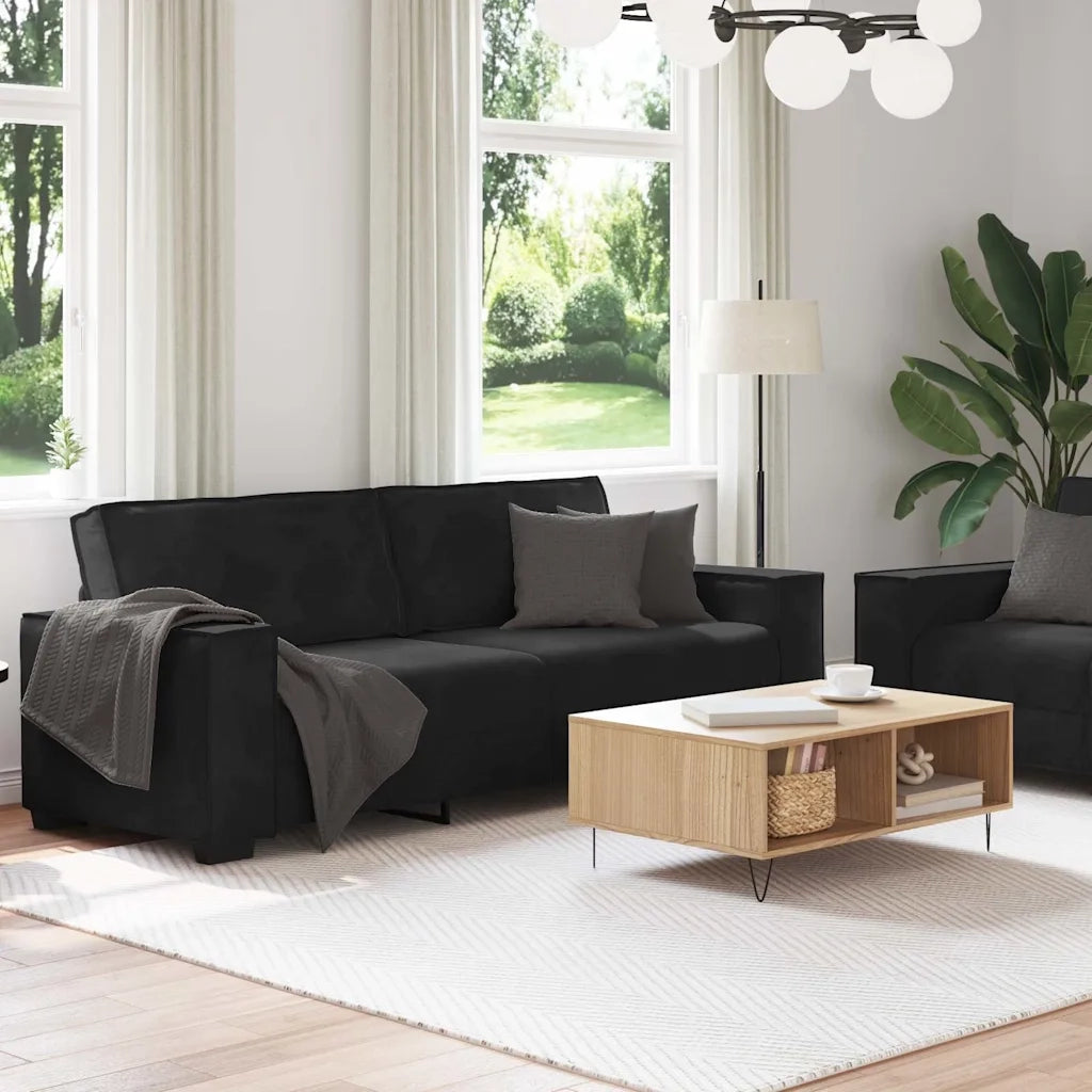Set di Divani 2 pz con Cuscini Nero in Velluto 3324705