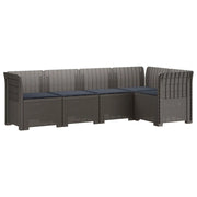 Divano da Giardino 5 Posti con Cuscini Stile Rattan PP 3444049