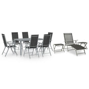 Set da pranzo da giardino per esterni 10 pezzi nero e argento 02_0013569
