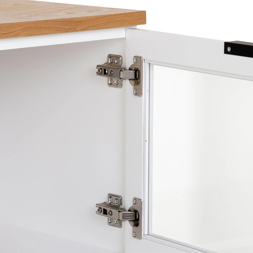 Credenza in legno bianca, 180x42x114h cm