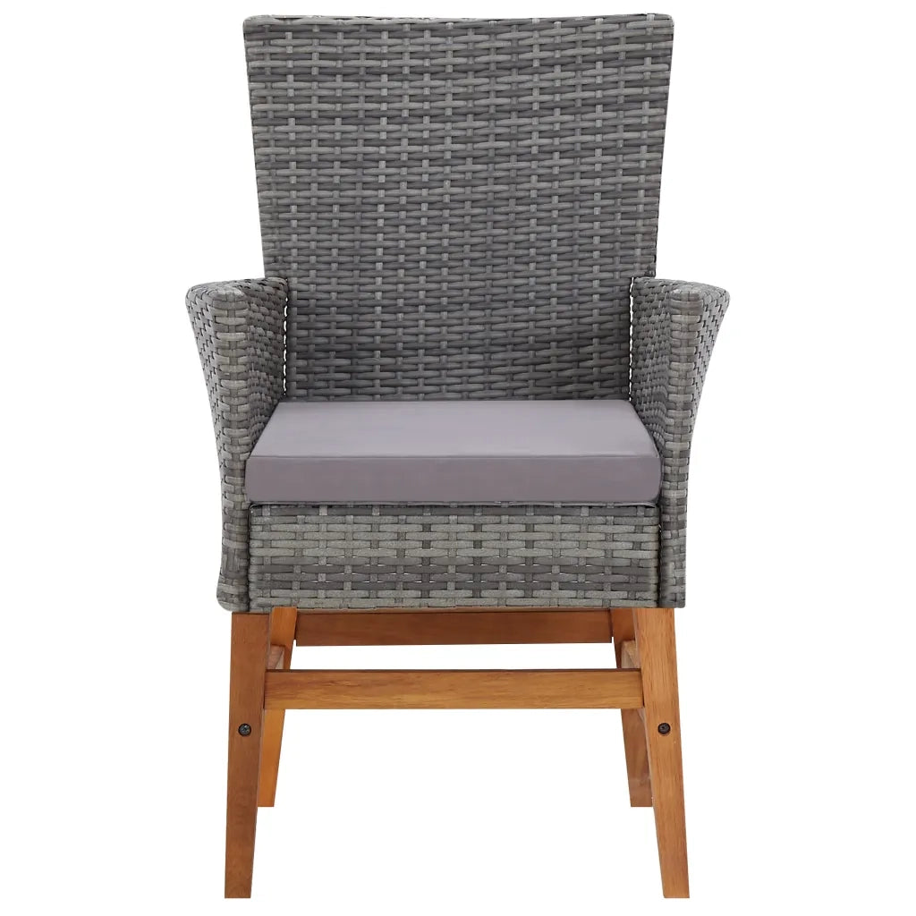 Set da Pranzo da Giardino 7 pz Grigio in Polyrattan e Acacia 46007