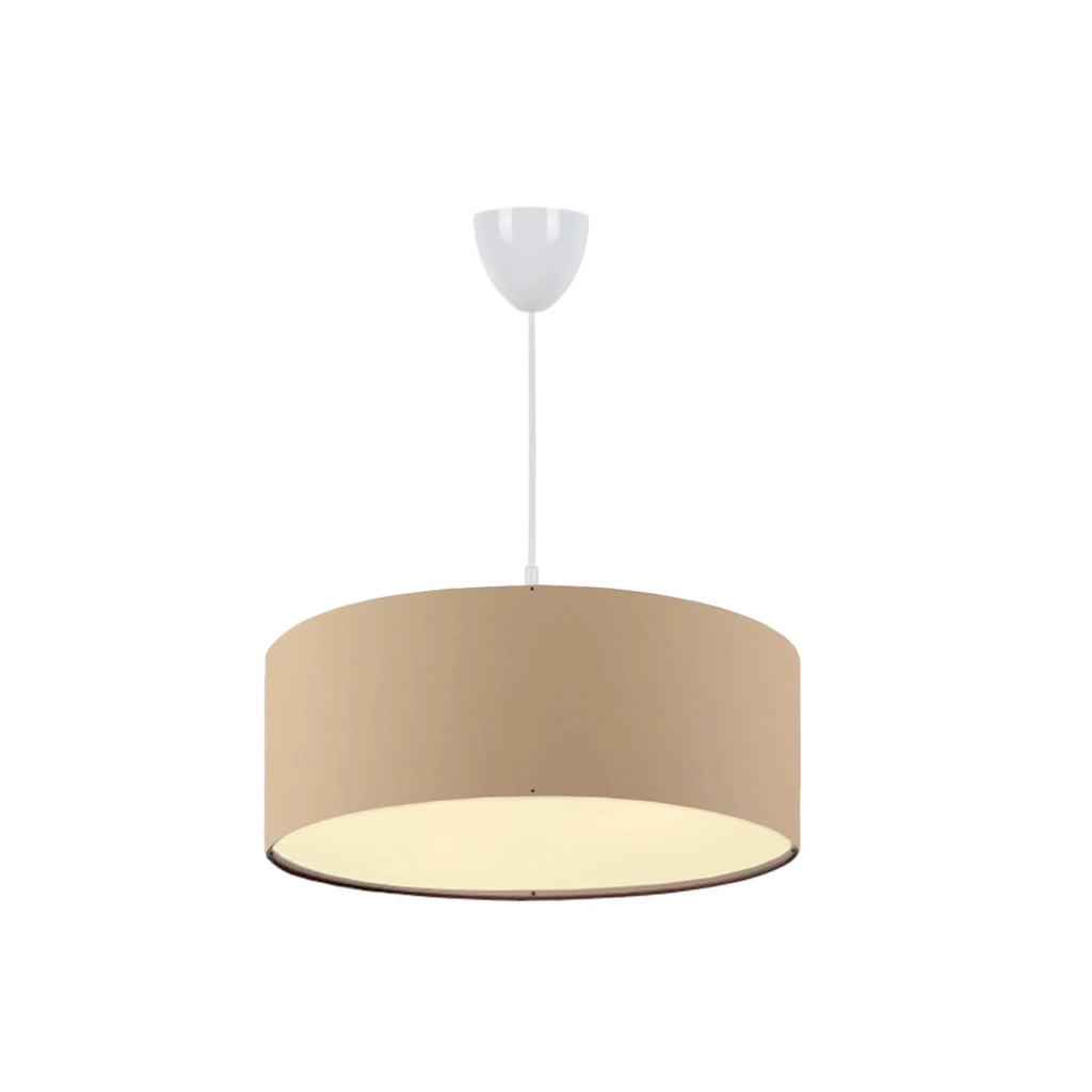 Set di 2 Lampade Scunthorpe Composto di 1 Lampada da Terra e 1 Lampada a Sospensione con Paralumi Beige lux.pro