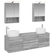 Set di mobili per il bagno 5 pcs Sonoma grigio 3407004