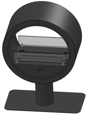 Camino a Bioetanolo da Pavimento 72,5x100x37,5 cm Incyrcle 2Side Stand Nero con Vetro