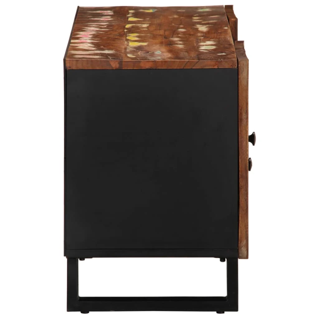 Mobile TV multimediale mensola TV credenza TV sala da pranzo soggiorno camera da letto 105 x 33,5 x 46 cm legno di recupero e ingegnerizzato marrone 02_0025683
