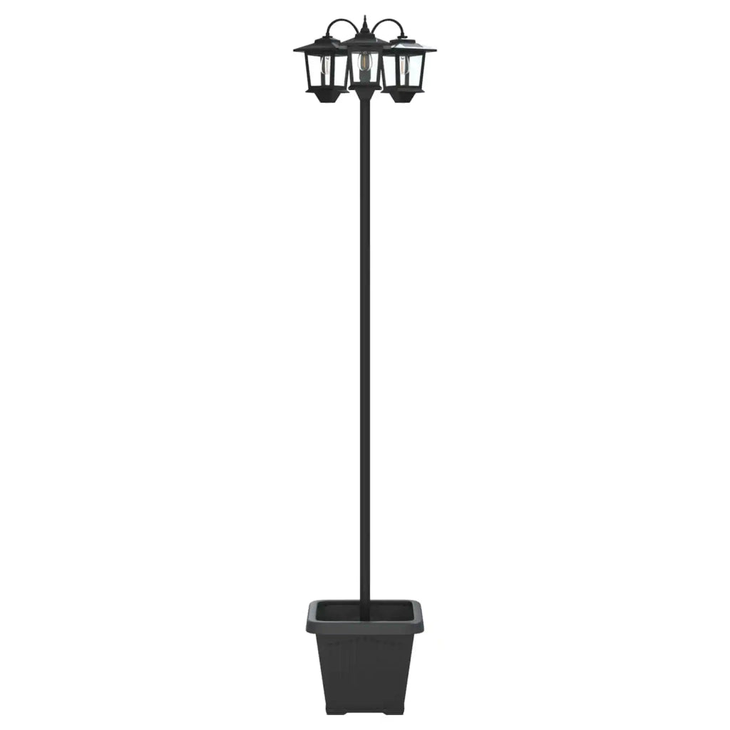 Lampione a 3 teste con vasi with LED Bulb Nero 32 x 32 x 188 cm 42042694