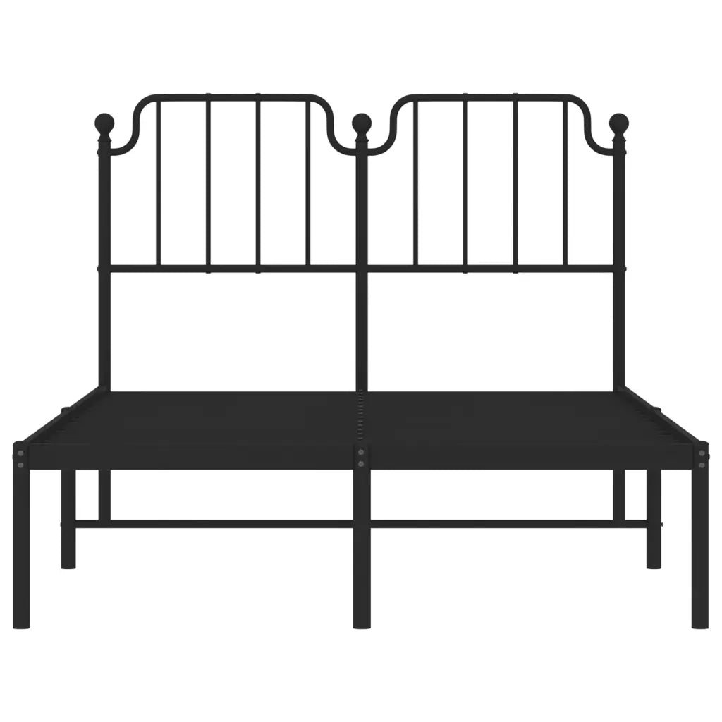 Giroletto con Testiera in Metallo Nero 120x190 cm 373884