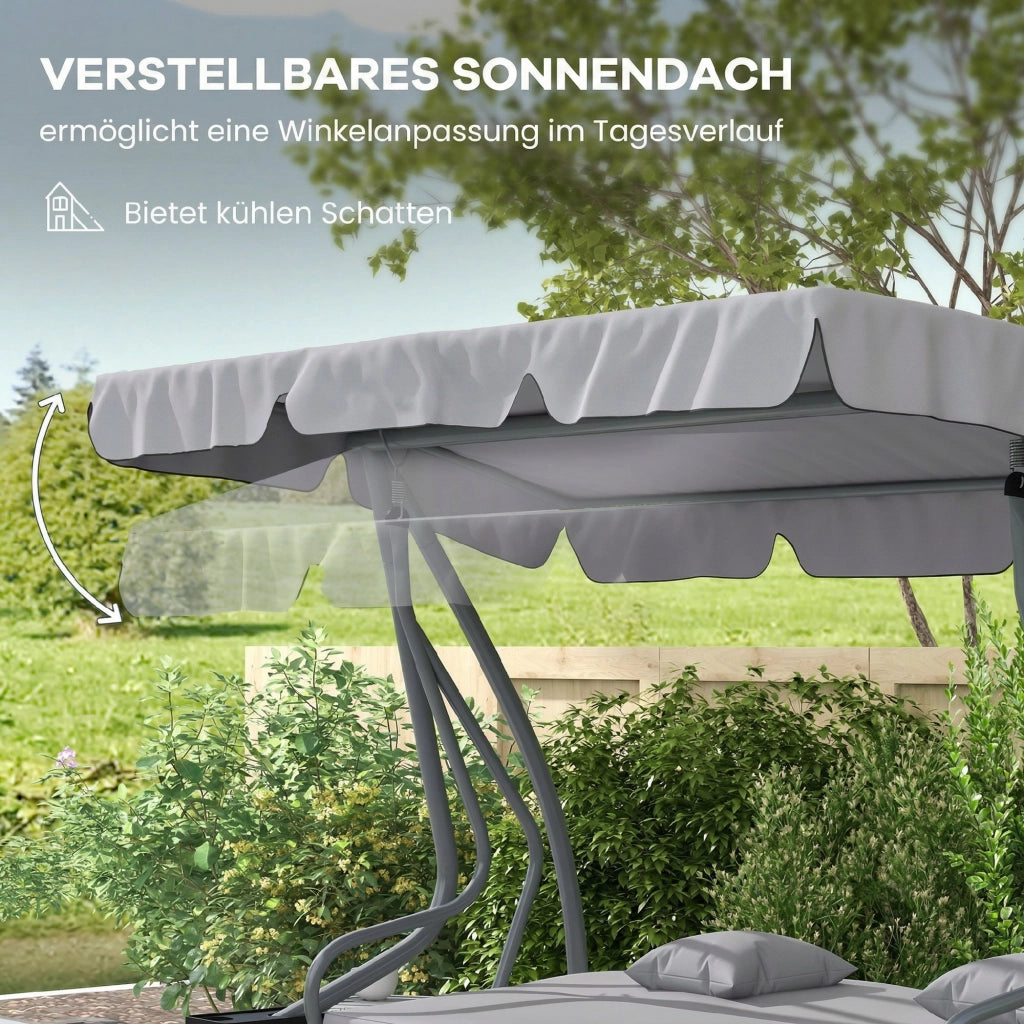 2-in-1 Tetto Inclinabile Multifunzione Alta Resistenza Carico 340kg 200×120×164cm Grigio