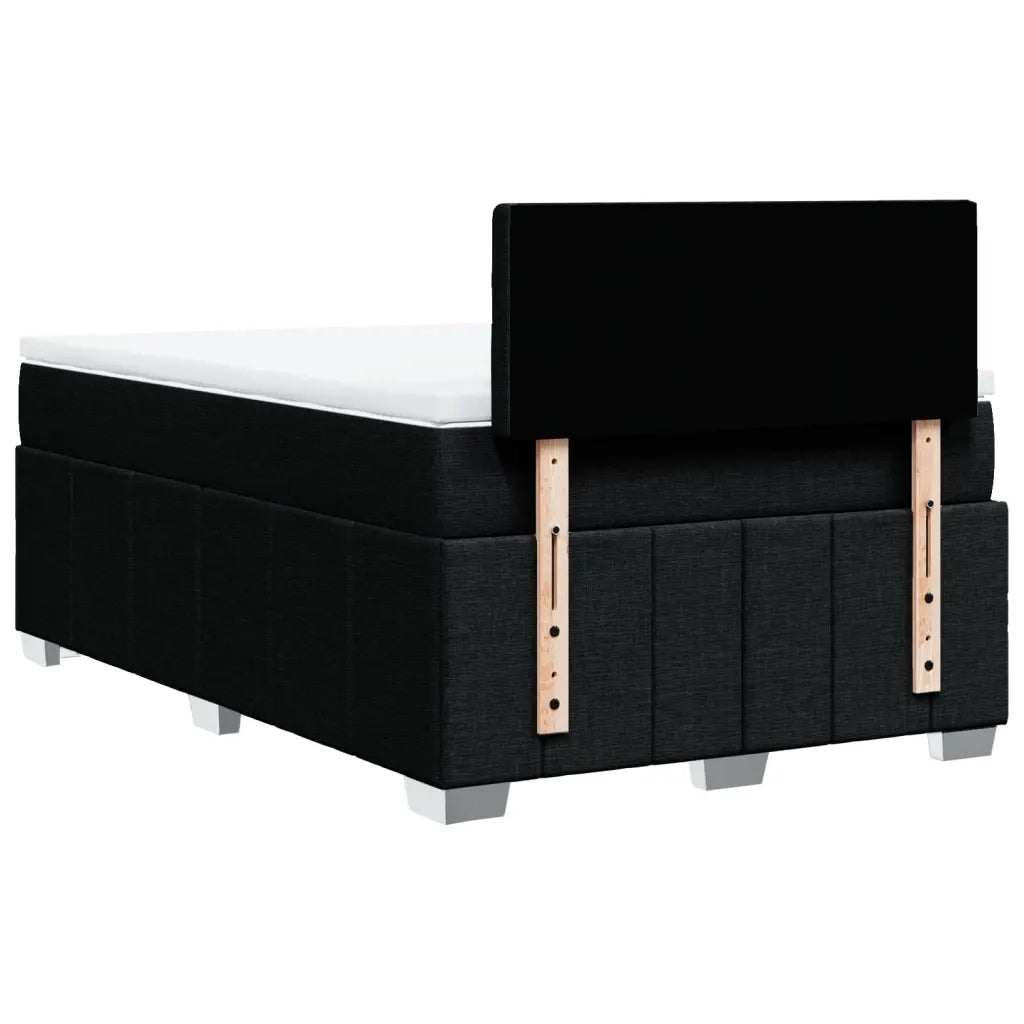 Giroletto a Molle con Materasso Nero 120x190 cm in Tessuto