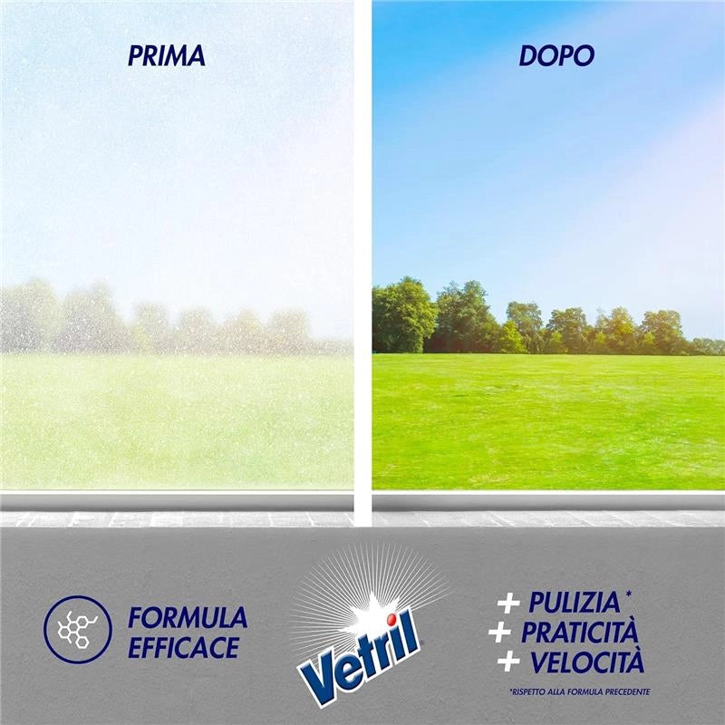 VETRIL DETERGENTE SPRAY NATURAL VETRI DOCCIA ANTICALCARE CON SCUDO ANTIGOCCIA 650 ML