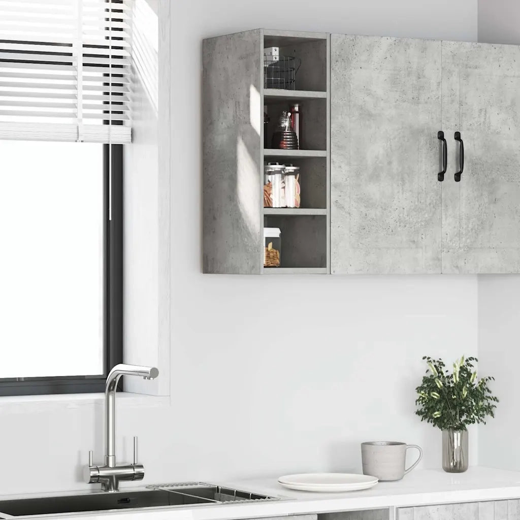 vidaXL Mobile Pensile “Riga” Grigio Cemento 20x29,5x60 cm