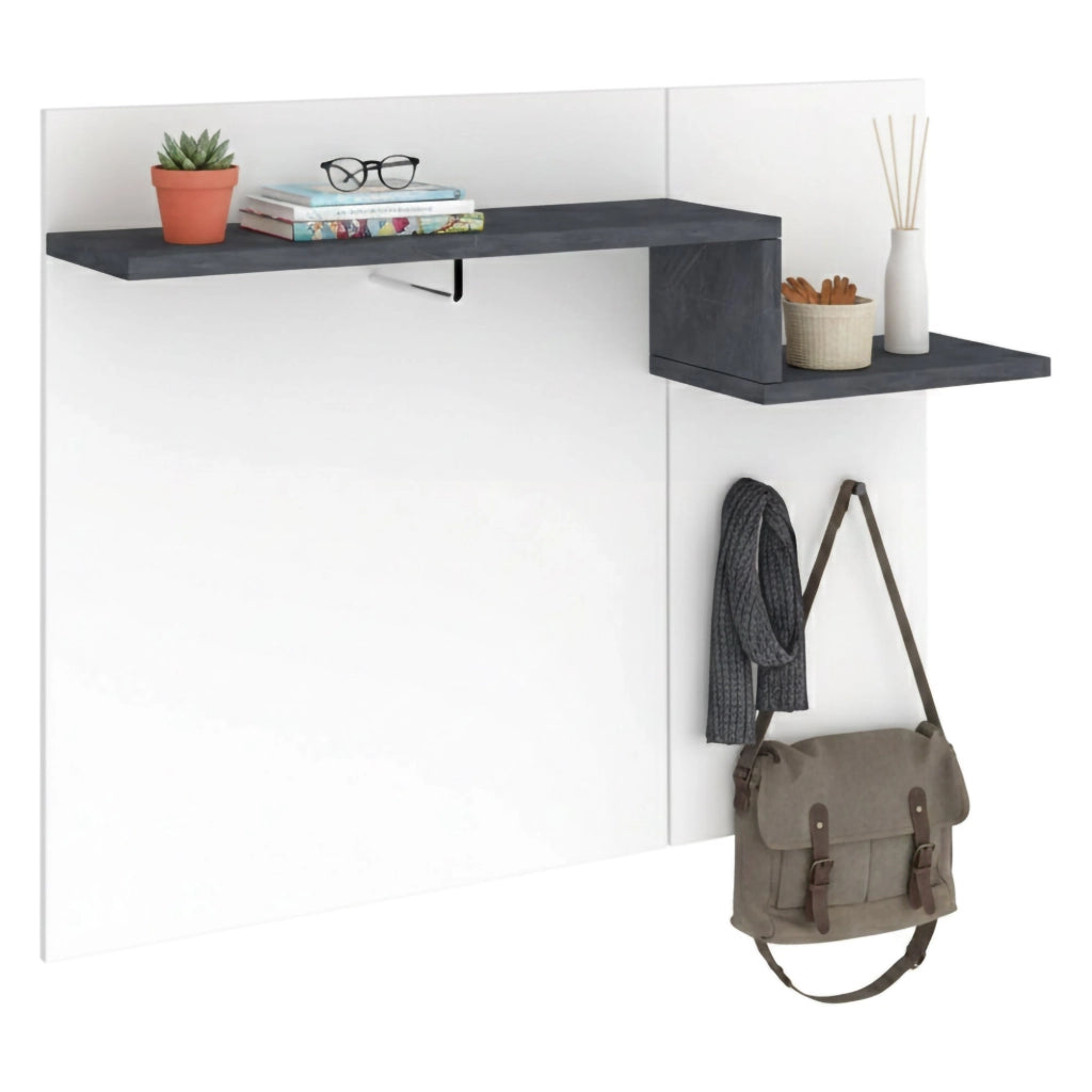 Mugello, Mobile da Ingresso 2 Ripiani Made in Italy, 120x30x100h cm Bianco Lucido