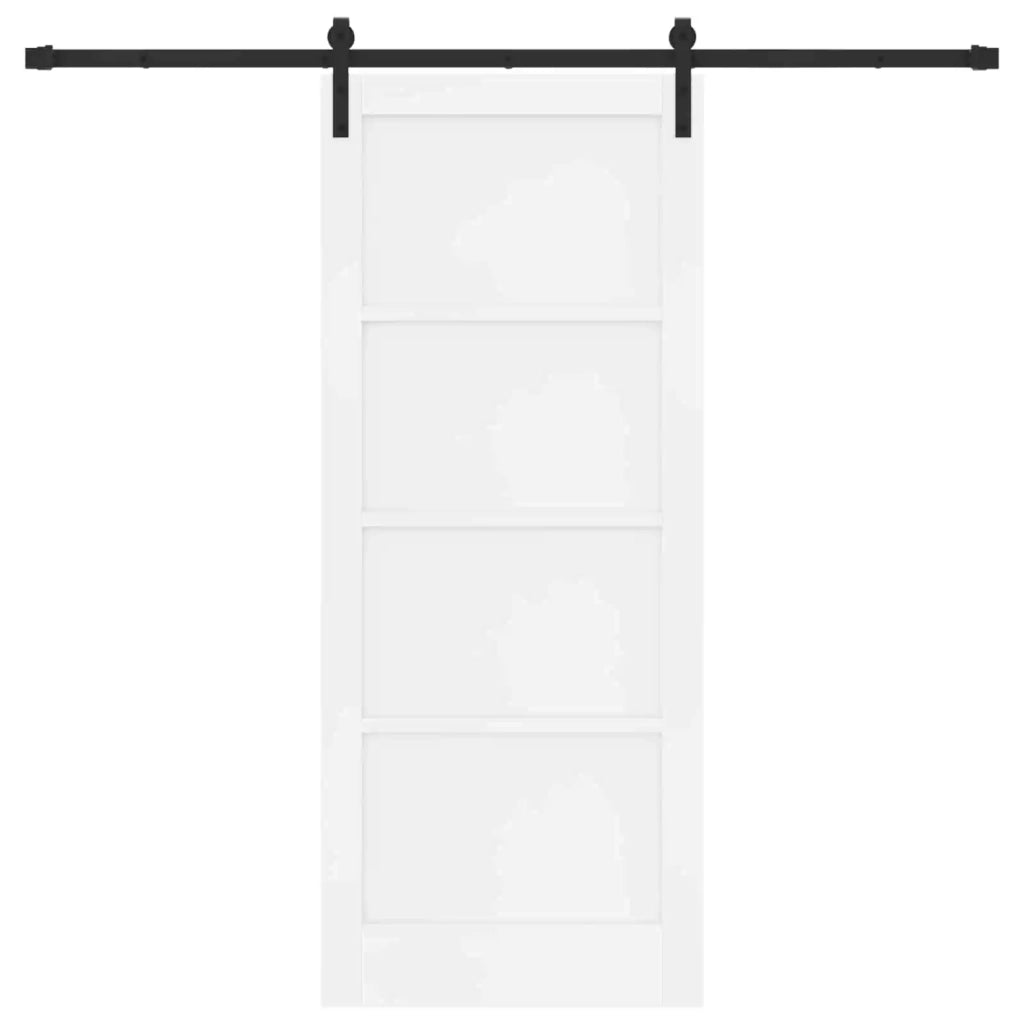 Porta scorrevole Bianco 83 x 202 cm Legno Massello di Pino 3445443