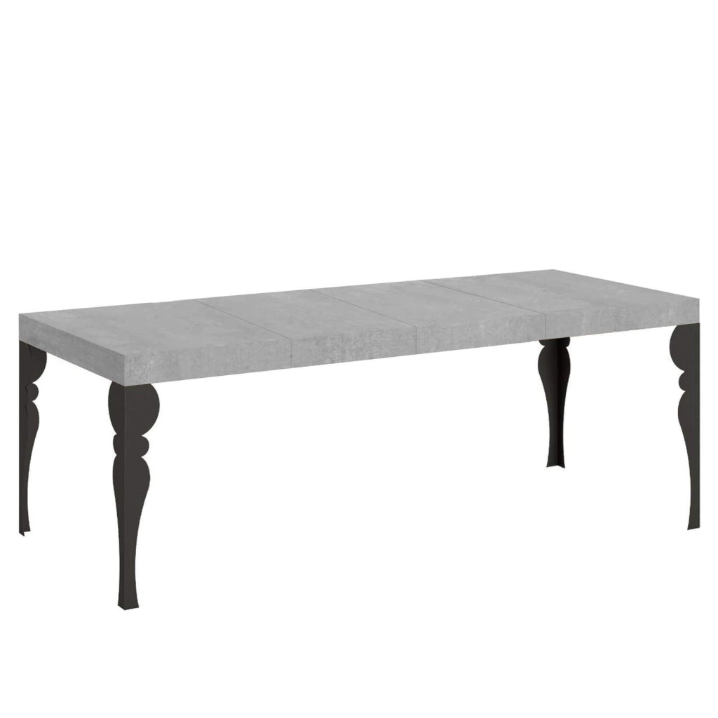 Tavolo allungabile 160/420x90 cm Paxon Premium cemento gambe antracite