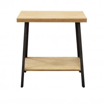 TAVOLINO AUBERON IN FERRO E LEGNO A 2 RIPIANI 63X40X68 CM OKX