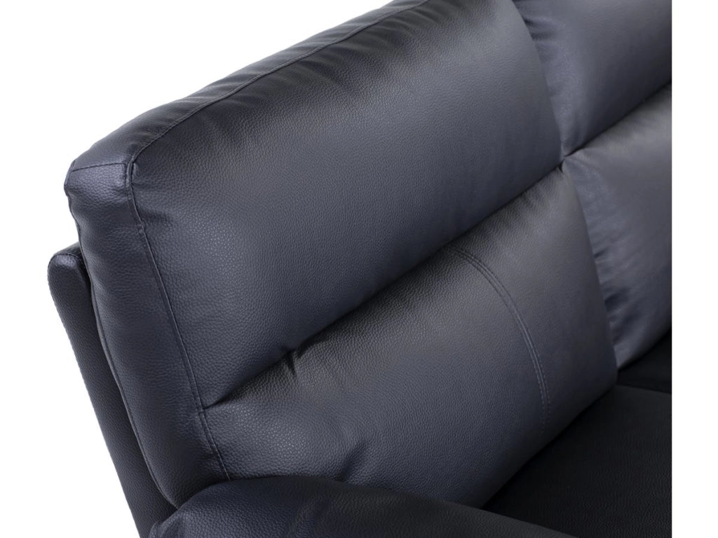 Divano in pelle rigenerata / PVC "DALLAS" - 169 x 88 x 90 cm - 2 posti - Nero