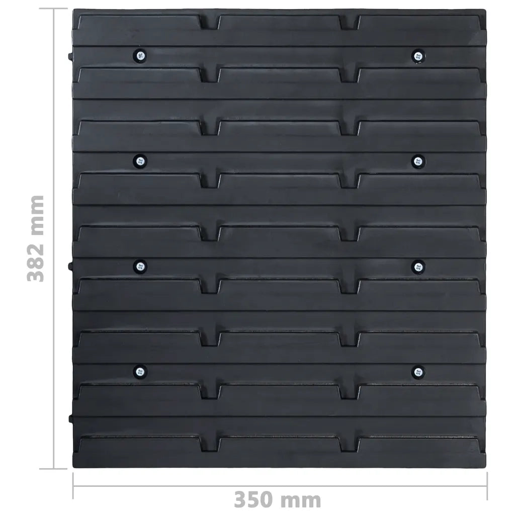 Kit Contenitori 48 pz con Pannelli a Parete Blu e Nero CFW6027972