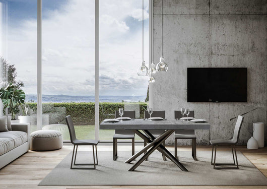 Tavolo Allungabile 180-440x90x77 cm Famas Premium Cemento Telaio Antracite