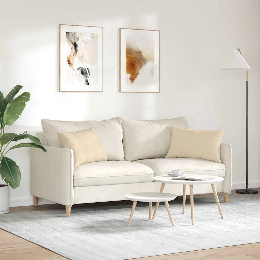 Cuscini da Divano 2 pz | Cuscini per sedie Crema 60 x 40 cm Tessuto