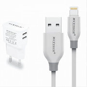 Trade Shop - Caricabatteria Caricatore 2 Porte Usb 2.1a + Cavo Lightning 1 Mt Maxtech Ca-s038 -