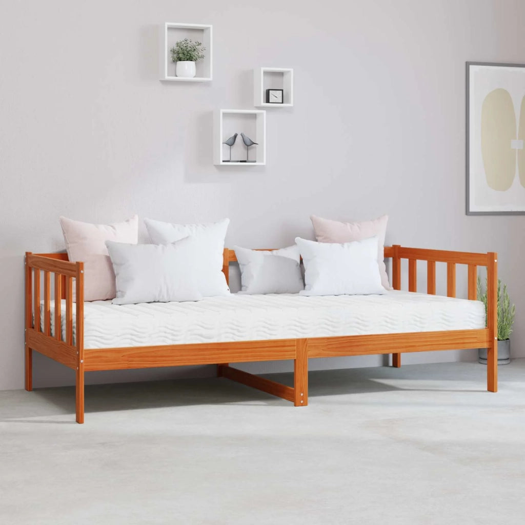 Letto Giorno con materasso Marrone Cera e Bianco 90 x 200 cm 3422765