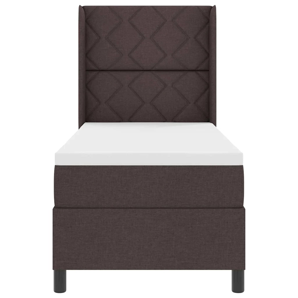 Letto a Sorgente LED Marrone Scuro 80 x 200 cm Tessuto 3343535