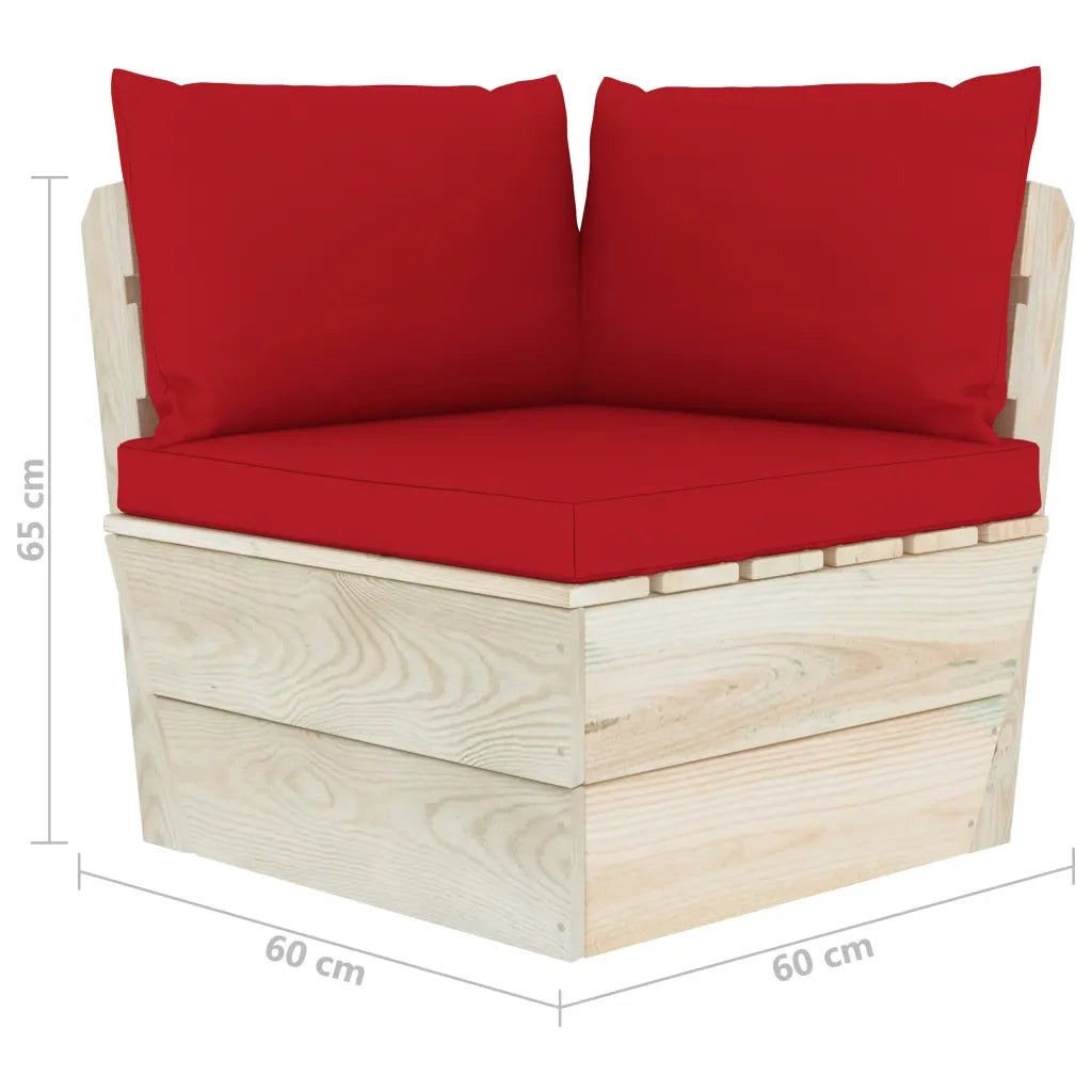 Divano da Giardino a 2 Posti su Pallet con Cuscini Legno Abete 3063390