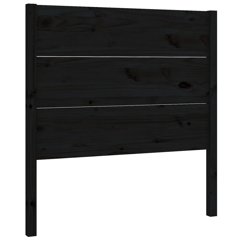 Testiera per Letto Nera 96x4x100 cm in Legno Massello di Pino 818704