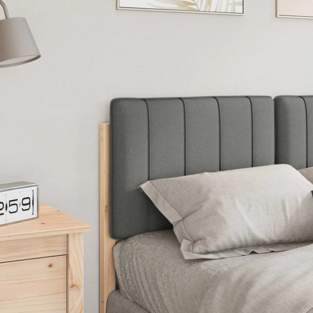 Testiera imbottita-Testiera con Cuscini-Testata Marrone e Grigio Chiaro 120 cm Pino massello 976883