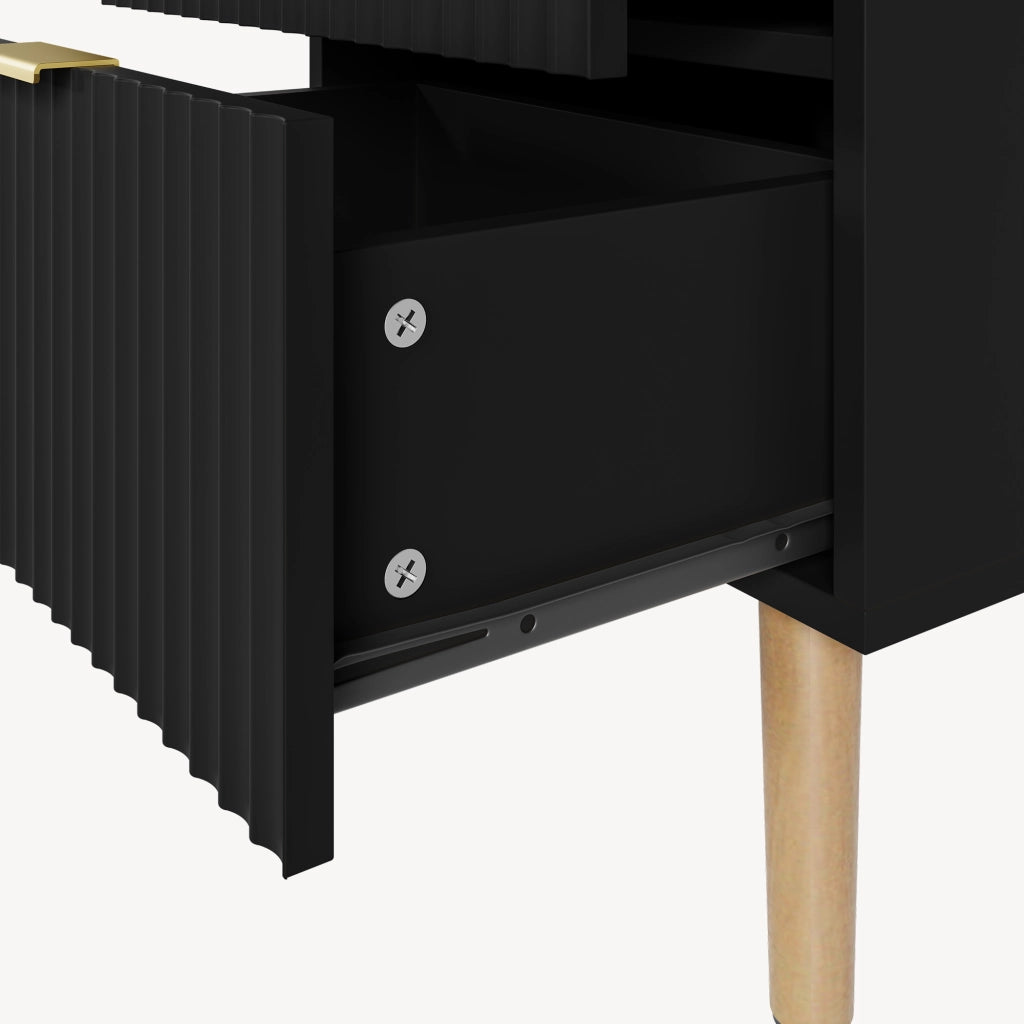 Set di 2 Comodini Nand con 2 Cassetti 55x40x30 cm Nero [en.casa]