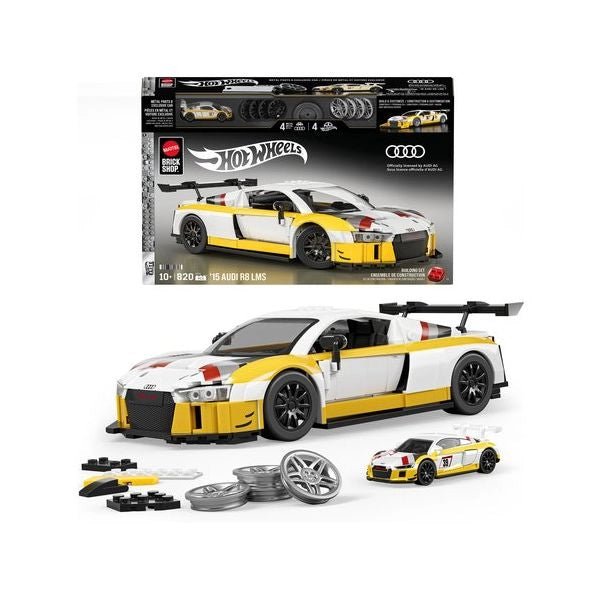 Costruzioni mattel jft18 brick shop hot wheels elite audi r8 lms 1:32