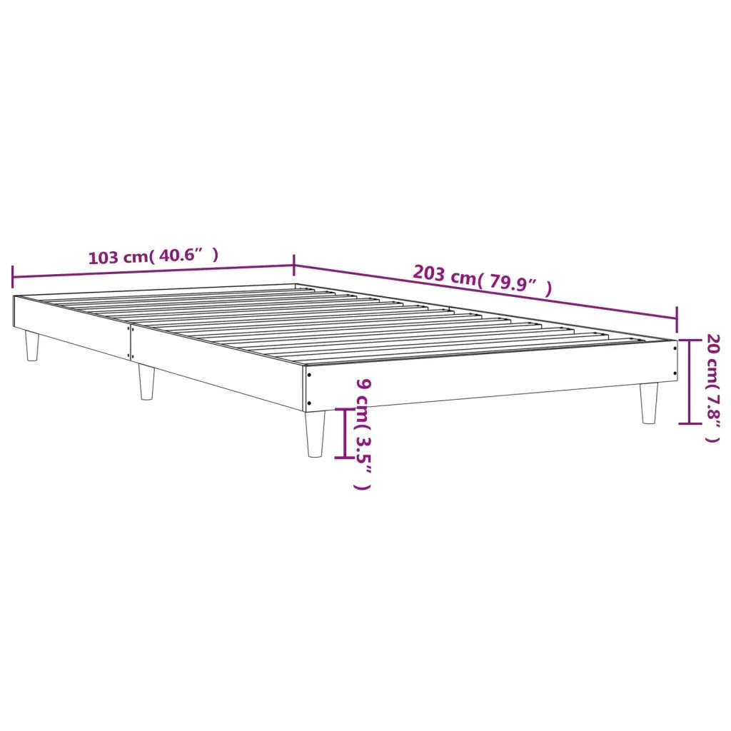 Giroletto senza Materasso Rovere Fumo 100x200 cm in Truciolato 832058